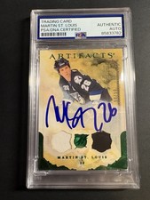 Martin St. Louis Signed Artifacts Patch Card PSA/DNA Auto Hockey NHL Canadiens