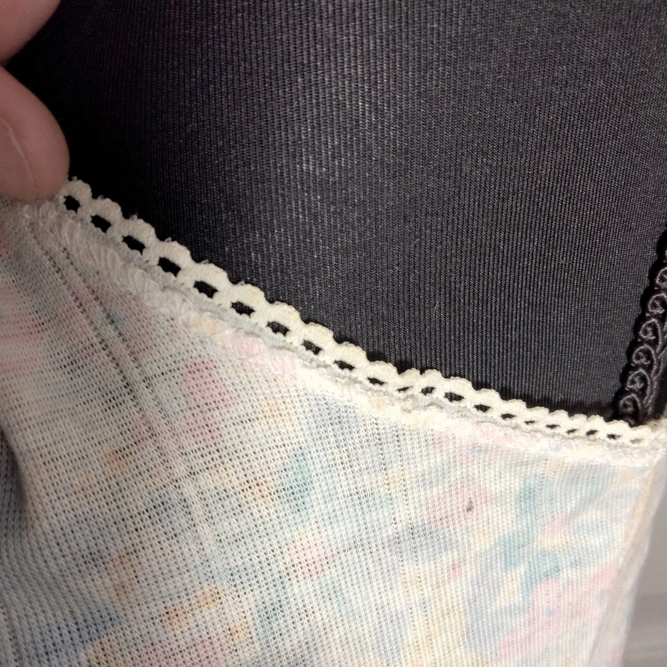 Corsé Floral Pastel Top De Colección Años 70 M Hippie Boho Cottagecore Coqueta Hada Foto 3 de 4