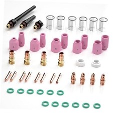 49Pcs TIG Welding Torch Accessories, Stubby Gas Lens #10, Glass Cup Kit for WP