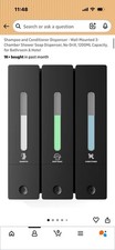 Shampoo and Conditioner Dispenser - Wall-Mounted 3-Chamber Shower Soap Dispenser