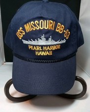 Vintage USS MISSOURI BB-63 Baseball Cap Pearl Harbor Hawaii Hat Cap