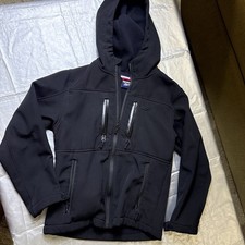 Reebok Jacket Youth Small Black Hooded Softshell Full Zip