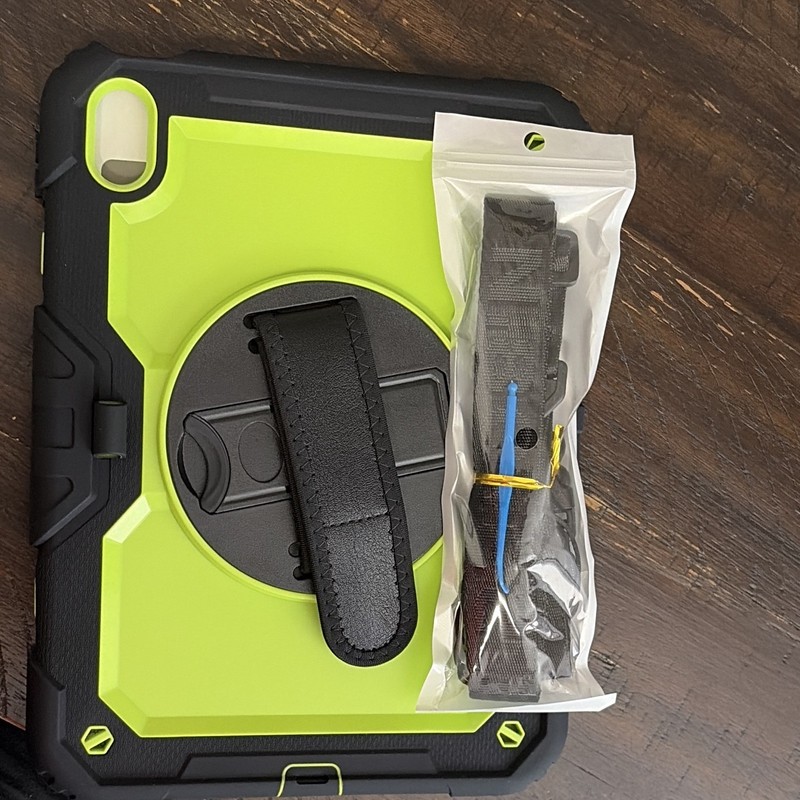 Green/Black Shockproof Rugged Case for Apple iPad Tablet Cover w/ Hand Strap