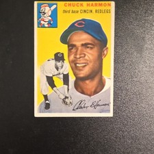 Topps 1954 Chuck Harmon Rookie Base Set #182 Cincinnati Redlegs Baseball Card. rookie card picture