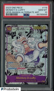 2023 One Piece OP05 Manga Alternate Art #119 Monkey D. Luffy PSA 10 GEM MINT