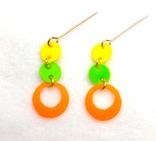 Dreamz YELLOW, LIME & ORANGE EARRINGS for LOOP SCOOP Jewelry for 11.5" doll