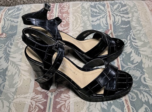 Chinese Laundry Shoes Women 8.5 Black High Heels Platform Ankle Strap Sandals