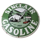 Vintage Sinclair Gasoline Sign - Dino Service Station Oil Pump Porcelain Sign