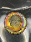 1992-S SILVER Washington Proof Quarter MONSTER Rainbow Toned CAMEO