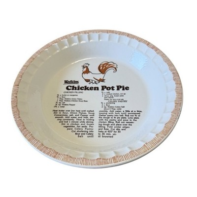 Vintage 1981 Watkins Chicken Pot Pie Recipe Kitchen Decor Pie Plate