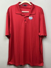 Port Authority Polo Shirt Mens XL Red Ackerman Patch Logo Work Uniform Polyester