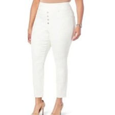 DG2 By Diane Gilman Womens Pull On Pants in Ivory Sz PS