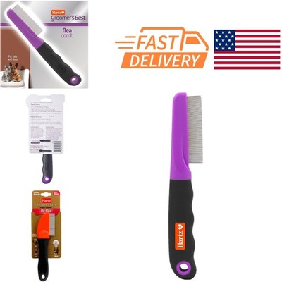 Grooming Flea Comb for Dogs and Cats Gentle Detangling Tool Black and Purple