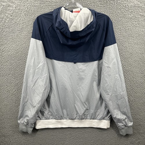 Giacca a vento Nike uomo grande blu grigia full zip con cappuccio allenamento 898730-420 - Foto 10 di 11