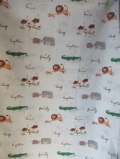 JOANN FABRICS  " MAGIC MOON"   ANIMAL PRINT &WORDS  COTTON FABRIC  1YX44"W   NEW