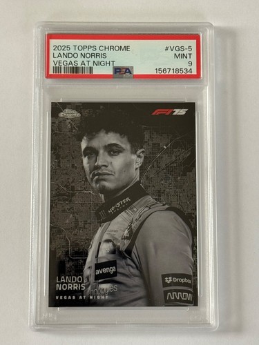 2025 Topps Chrome F1 Lando Norris Vegas At Night SSP #VGS-5 PSA 9 McLaren