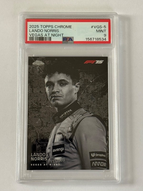 2025 Topps Chrome F1 Lando Norris Vegas At Night SSP #VGS-5 PSA 9 McLaren