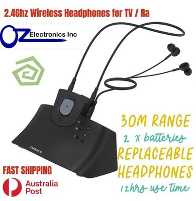 Artiste E1 Wireless TV Headphones 2.4GHz Digital Hearing Assistance 2 x battery