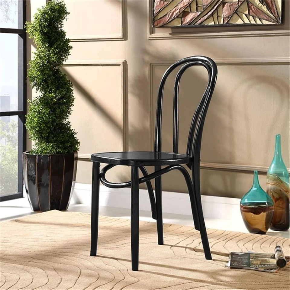 Modway Eon 35" Modern Wood Dining Side Chair in Black Finish - Image 2 of 4