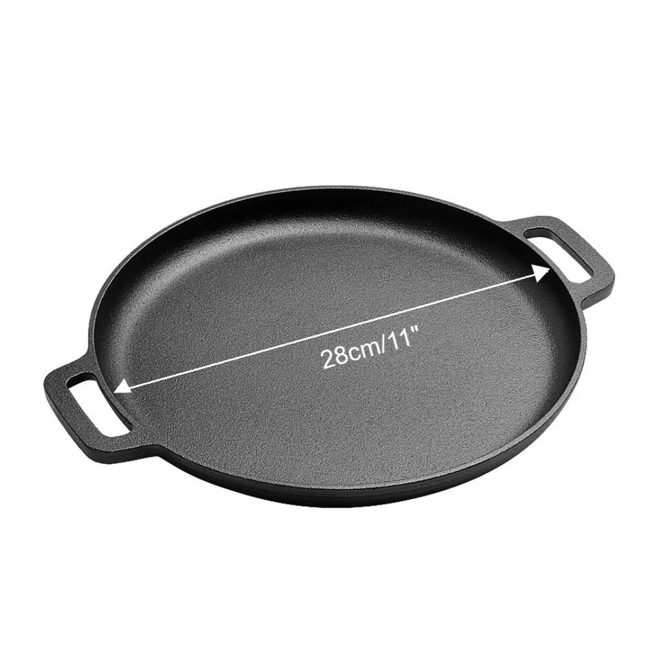 28cm Gusseisen-Bratpfanne Antihaft-Pizzapfanne Eierpfanne Pfannkuchenpfanne Stea - Bild 2 von 4