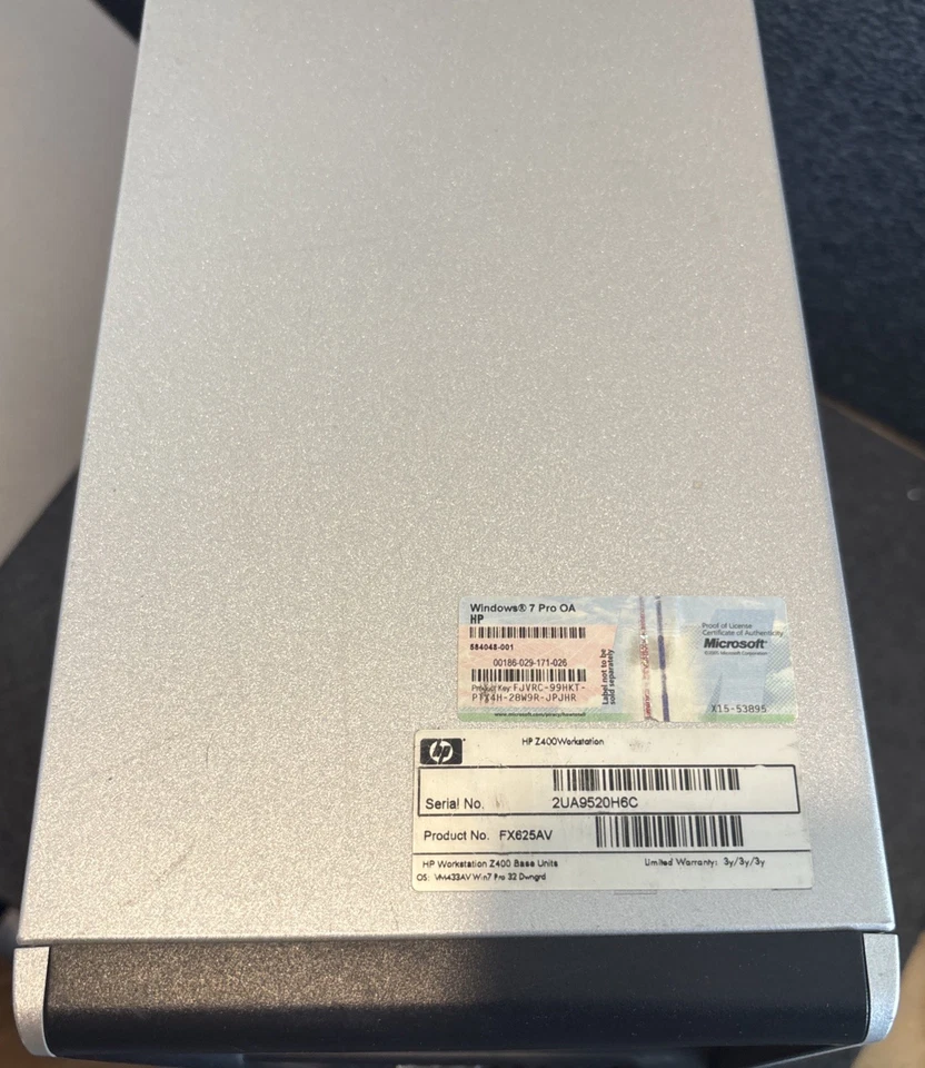 Estación de trabajo HP Z400 Xeon, 4 GB RAM, Quadro FX 380, SIN HDD, WIN7 Foto 3 de 4