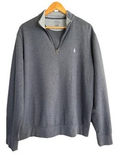 Polo Ralph Lauren Sweatshirt Men  s Large Blue Pullover Quarter Zip Pima Cotton