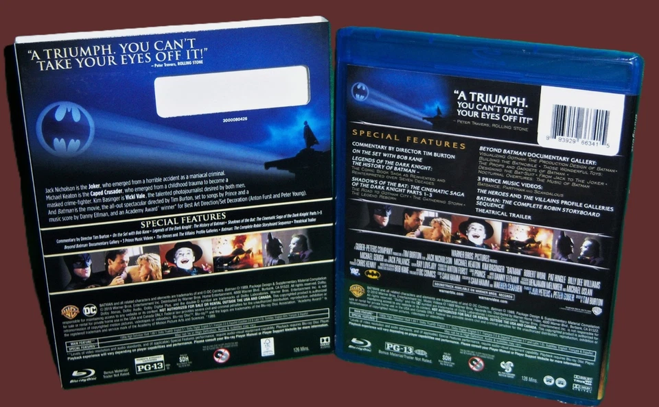 NEW RARE OOP DC MICHAEL KEATON BATMAN MOVIE BLU RAY 1989 & LENTICULAR SLIPCOVER Foto 2 de 3