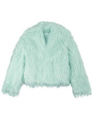 Taylor Swift The Life of a Showgirl Mint Faux Fur Coat Jacket Size M/L - IN HAND