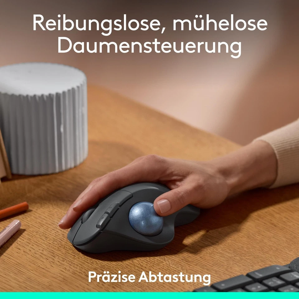 Logitech Ergo M575s Grafit - Kabellose Trackball-Maus inkl. Logi Bolt Adapter - Bild 2 von 4