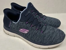 Skechers Women's Slip-ins Summits Dazzling Haze Blue Sneakers Sz 10 149937