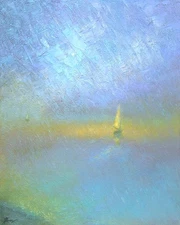 Original oil on canvas Impasto painting, Hand-painted seascape, Impressionism
