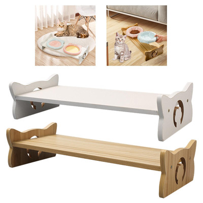 Water Bowl Stand Rack Wood Bowl Not Included Waterer Shelf Dish