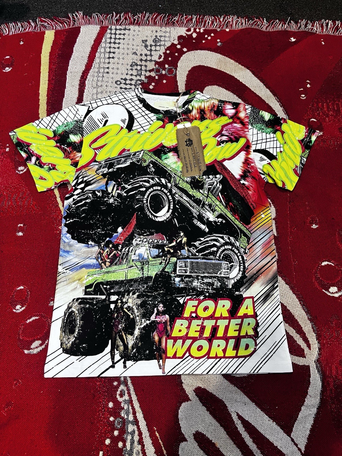 T shirt uomo media oversize Strivers Fila AOP Monster Truck Streetwear Endo SS