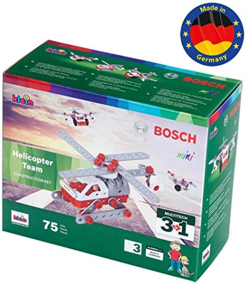Theo Klein- Bosch 3 in 1 Set di Costruzione, Helicopter Team, Giocattolo, Multic