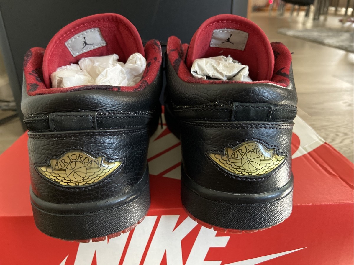 Jordan 1 Retro Low Black Silver Red Men's US 10. ( 309192