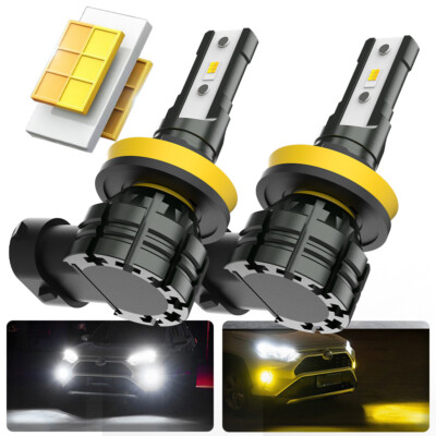 2X H11 LED Fog Driving Light Bulb Switchback Dual For BMW E71 X6 E70 X5 E83 X3