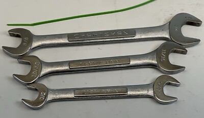 Craftsman 3pc Open End Wrench Lot - 1/2min. - 3/4max., V-Series, USA