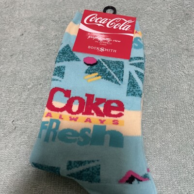 Socksmith Coca Cola Always Fresh Crew Socks Size 9 - 11 New With Tags