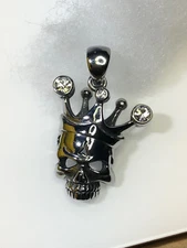 Wildthings Ltd. Stainless Steel Skull King w/Crown Pendant