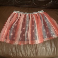 Girls Way To Celebrate Patriotic Double Tutu Skirt 10/12 Pre Owned