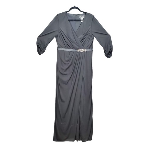 Alex Evenings Mock Two-Piece A-Line Gown w/ Brocade Blue Gold Black Tulle  Top | eBay