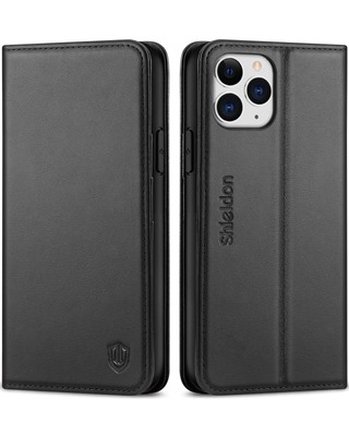 SHIELDON Hülle für iPhone 11 Pro Handyhülle Echtleder RFID-Sperre Auto Sleep/...