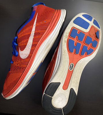 Nike Flyknit One Lunarlon 554887-816 Team Orange White-Game Red Game Royal 8.5