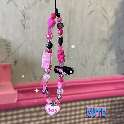 3D Star Phone Strap Pearl Cat Mobile Lanyard Beaded Phone Chain Jewelry Gift - 第 10/18 張圖片
