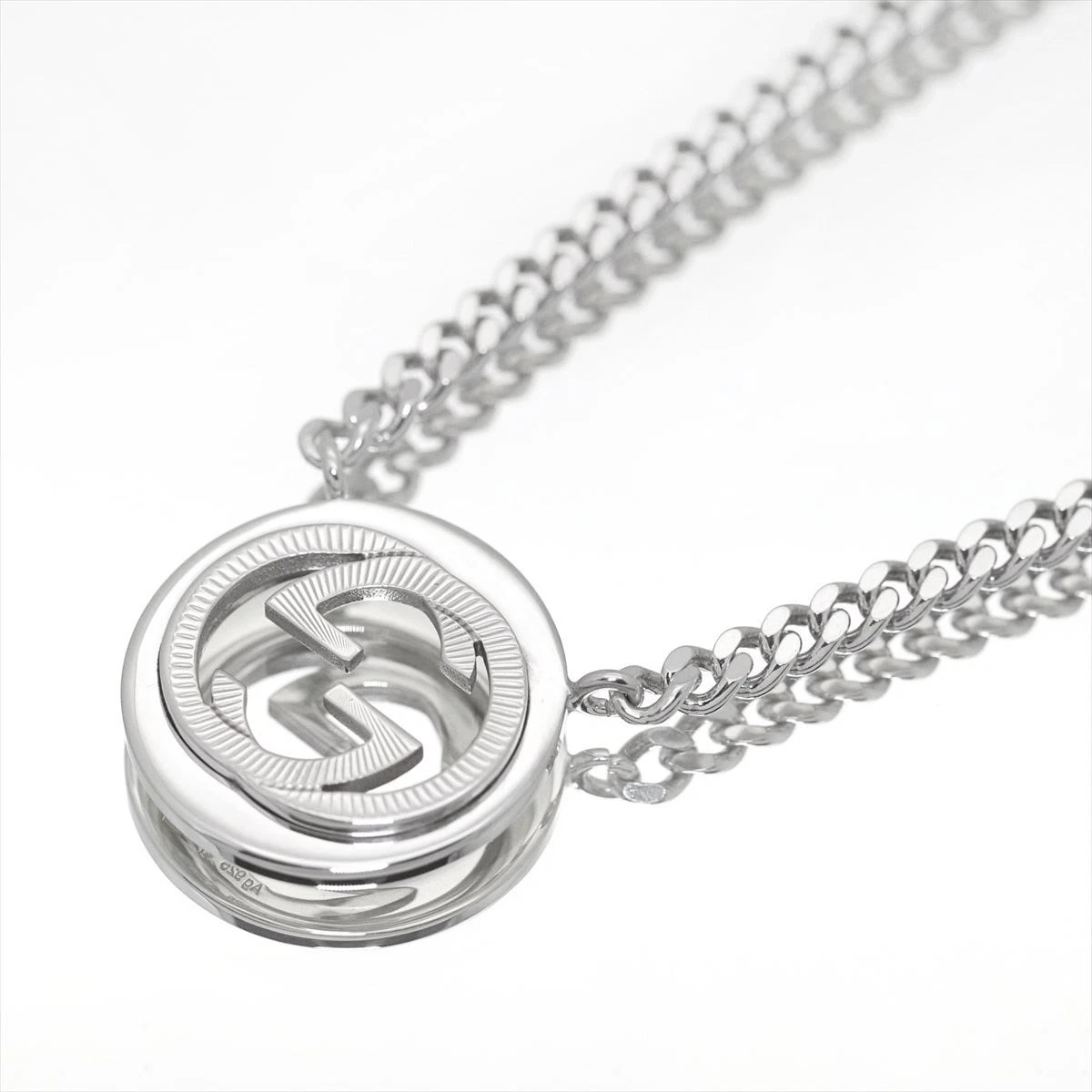 Collier Gucci verrouillage G pendentif argent Ag925 hommes bijoux accessoires 