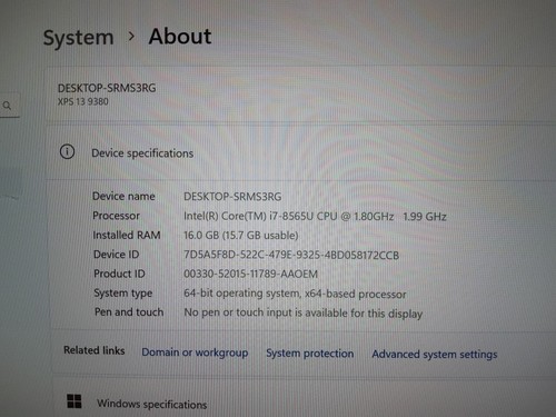 DELL XPS 13 9380 - INTEL I7 8565U - 1TB SSD 16GB RAM - WINDOWS 11 - NEW BATTERY - Picture 10 of 23
