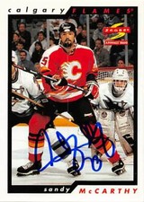 Sandy McCarthy autographed Hockey Card (Calgary Flames) 1996 Score Pinnacle #215