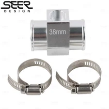 38mm Joint Pipe Radiator Hose Adapter For 1/2" - 14NPT Water Temp Gauge Sensor