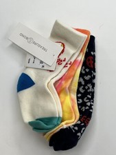 TREASURE  BOND Kids' Assorted 3-Pack Crew Socks Size:5-7 Color:GROOVY TIE DIE