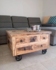 Tavolino da Salotto in Legno di Mango Grezzo 70x70x40 cm